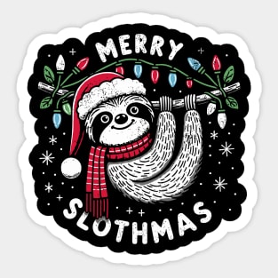 Dabbing Santa Sloth Merry Slothmas Christmas Sticker